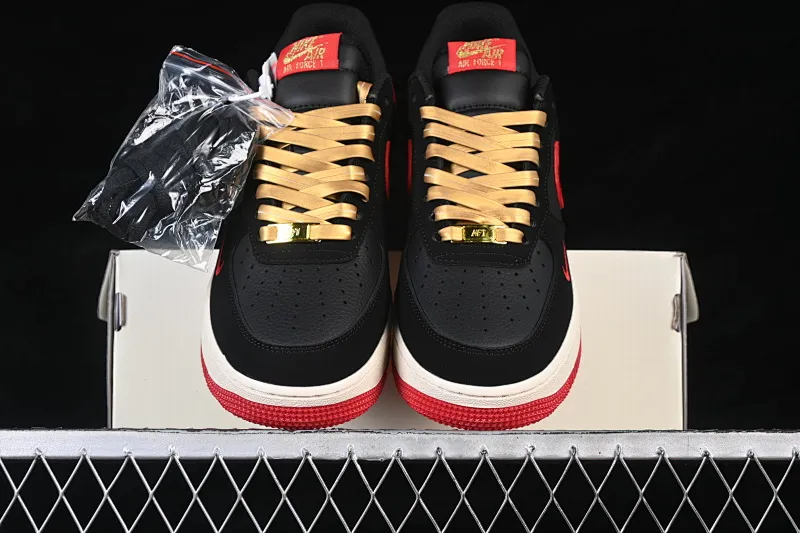All Categories Nk Air Force 1 Air Force Series Nk Air Force 1 Low Air Force Low Nike Air Force 1'07 Low Black Gold Red Flame Air Force One Low Casual Shoes NH0601-528